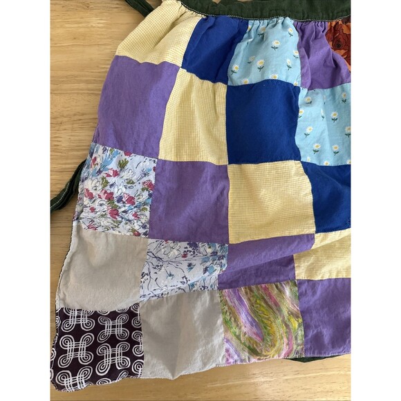 Vintage Fall colors patch work half apron Small Reversible Home Made - Picture 6 of 12